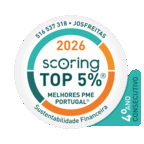 Selo Scoring TOP 5% Melhores PME de Portugal 2026 — Josfreitas, 4.º ano consecutivo